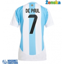 Argentina Rodrigo De Paul #7 Domaci Dres za Ženska Copa America 2024 Kratak Rukav
